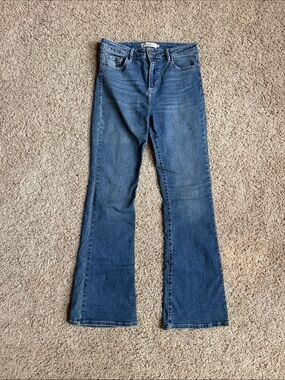 Hidden High-Rise Dark Blue Flare Jeans